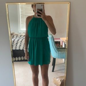 Green halter dress